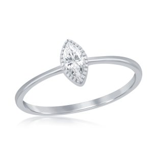 Sterling Silver Marquise CZ Ring