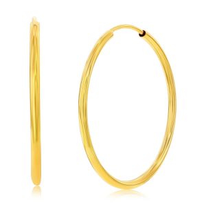 14K Yellow Gold, 28mm Hoop Earrings