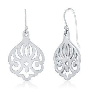 Sterling Silver, Filigree Designed Dangle Earrings