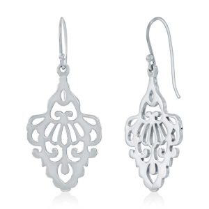 Sterling Silver, Designed Dangle Earrings