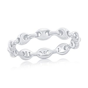 Sterling Silver, Linked Marina Band Ring