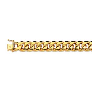 14K 15MM YELLOW GOLD HOLLOW MIAMI CUBAN 22" CHAIN NECKLACE (AVAILABLE IN LENGTHS 7" - 30")