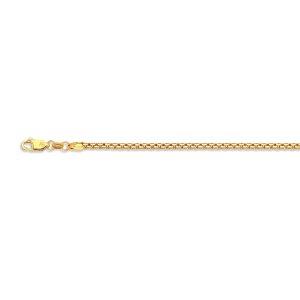 14K 2.5MM YELLOW GOLD VENETIAN BOX 7.5" CHAIN BRACELET (AVAILABLE IN LENGTHS 7" - 30")